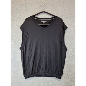 Kenneth Roberts Platinum Mens V Neck Sweater Vest Black 10-0% Wool XXL Preppy